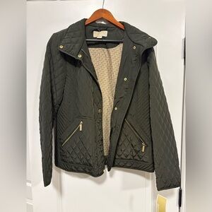 NWT Michael Kors Quilted Dark Green Utility Jacket